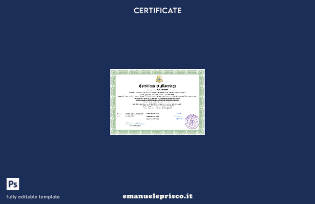 Certificato di matrimonio in Cambogia in stile verificato Modello Word e PDF